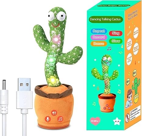 Rechargeable Dancing Talking Cactus Toy for Baby Toddler, Boys Girls Gifts - $24.99 - 4.4 star rating