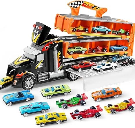 JOYIN Toy Truck for Kids, Race Toy Cars, 60" Extra Long Race Track - $24.99 - 4.4 star rating