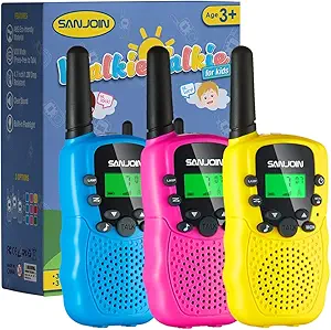 SANJOIN Walkie Talkies for Kids Toys, 3 Miles Range Walkie Talkie for Camping & Outdoor Adventures - $26.59 - 4.4 star rating